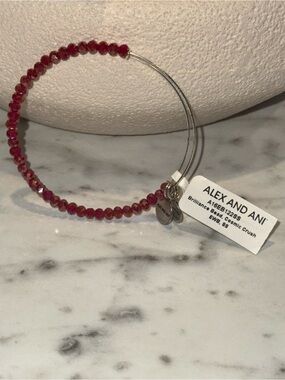 Alex and Ani Ruby Faceted Bead Expandable Bracelet
